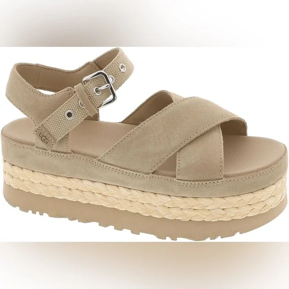 UGG | Shoes | Ugg Cream Espadrille Platform Sandals | Poshmark display picture 2
